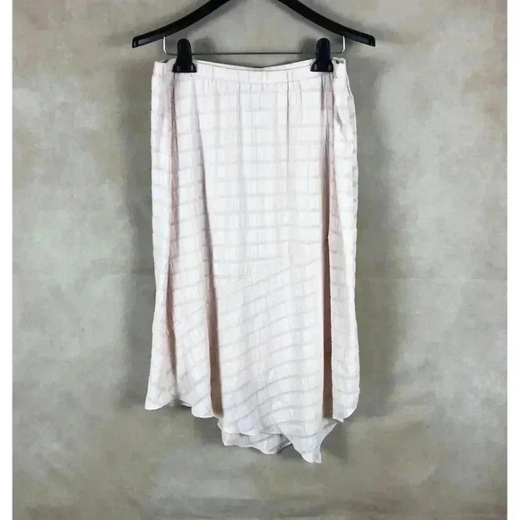 ALFANI Seashell Pink Textured Illusion Asymmetrical Hem Skirt NEW Size 14 - Picture 5 of 11